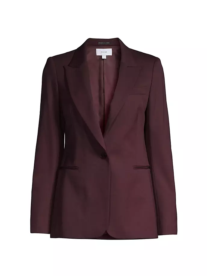 

Jade Блейзер из смесовой шерсти на одной пуговице Reiss, цвет berry