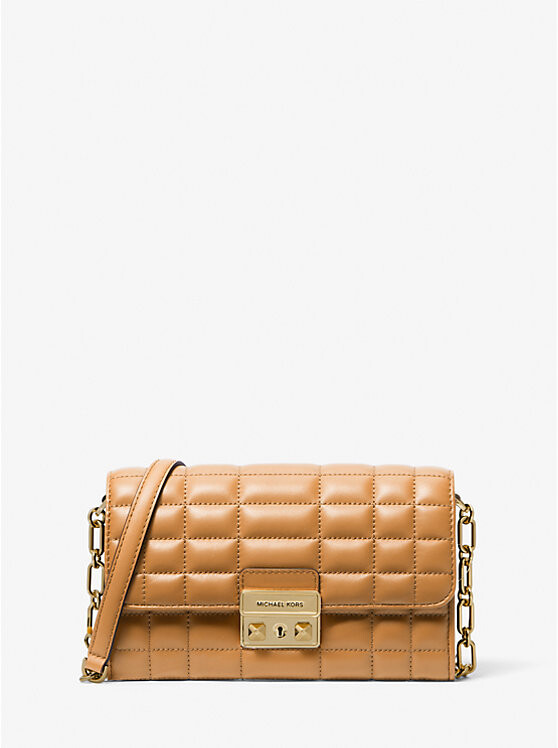 

Большая кожаная сумка-трансформер Tribeca через плечо Michael Kors, бежевый
