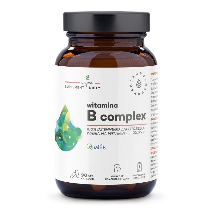 Комплекс витаминов группы В Aura Herbals Witamina B Complex, 90 шт комплекс витаминов группы b natrol b complex energy support в таблетках 90 шт