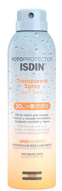 Isdin Fotoprotector Transparent Spray Wet Skin SPF30 защитный крем с фильтром, 250 ml isdin fotoprotector foto post aftersun lotion 200 ml