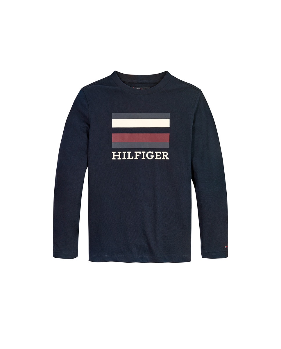 

Футболка для мальчика с круглым вырезом и длинными рукавами Tommy Hilfiger, темно-синий