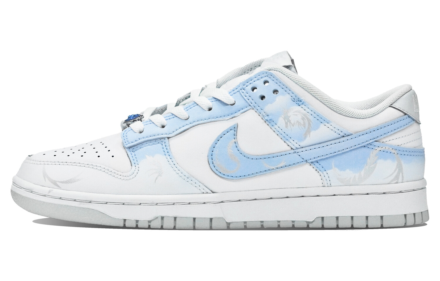 

Кроссовки Nike Dunk Skateboarding Shoes Women's Low-top White, голубой