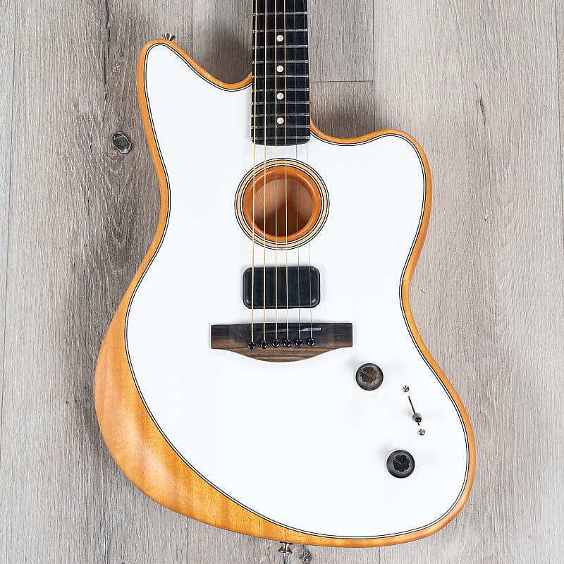 Акустическая гитара Fender American Acoustasonic Jazzmaster Guitar, Arctic White, Ebony Fretboard фото
