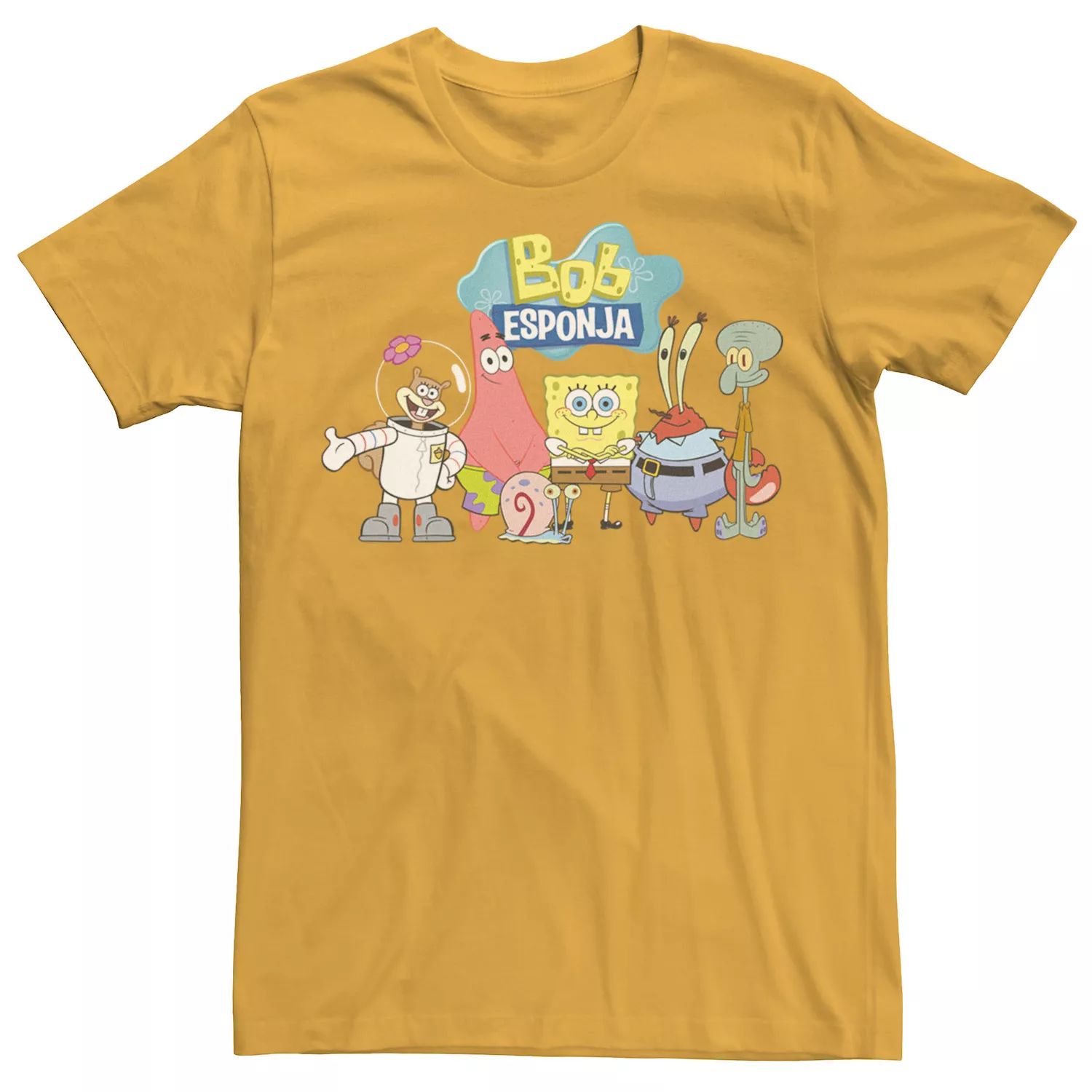 

Мужская футболка с рисунком «Губка Боб Квадратные Штаны» Bob Esponja Happy Group Shot Nickelodeon