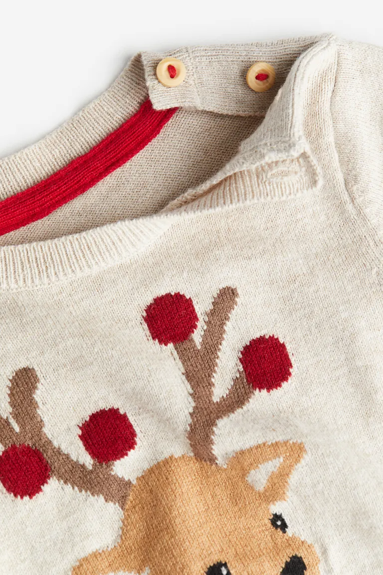

Свитер с узором интарсия H&M, бежевый