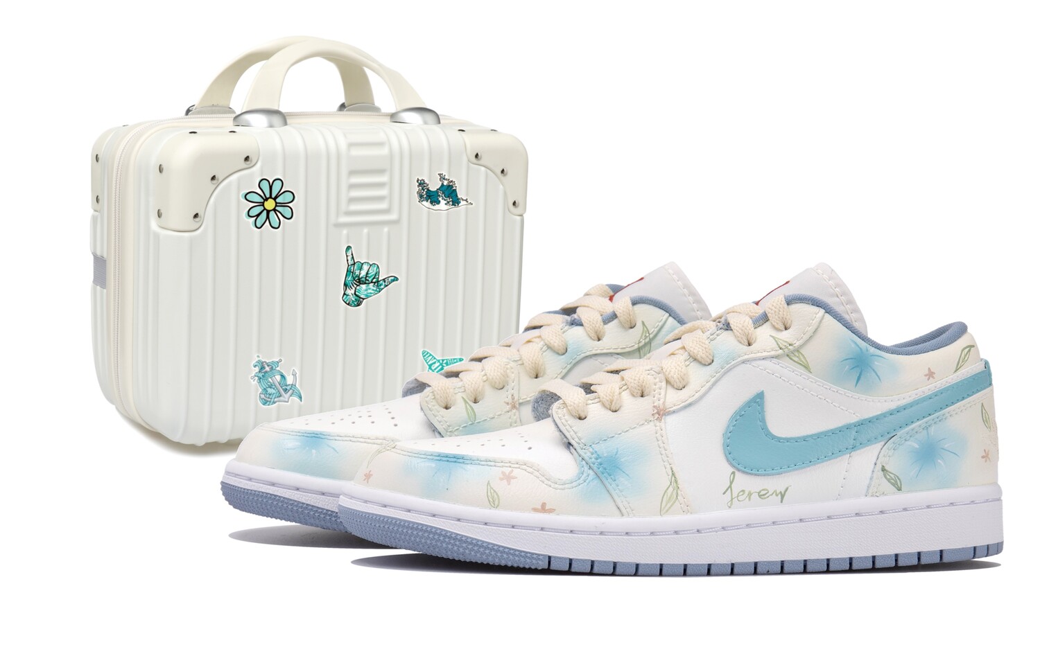 

Jordan Air Jordan 1 винтажные баскетбольные кроссовки женские, Beige/Blue