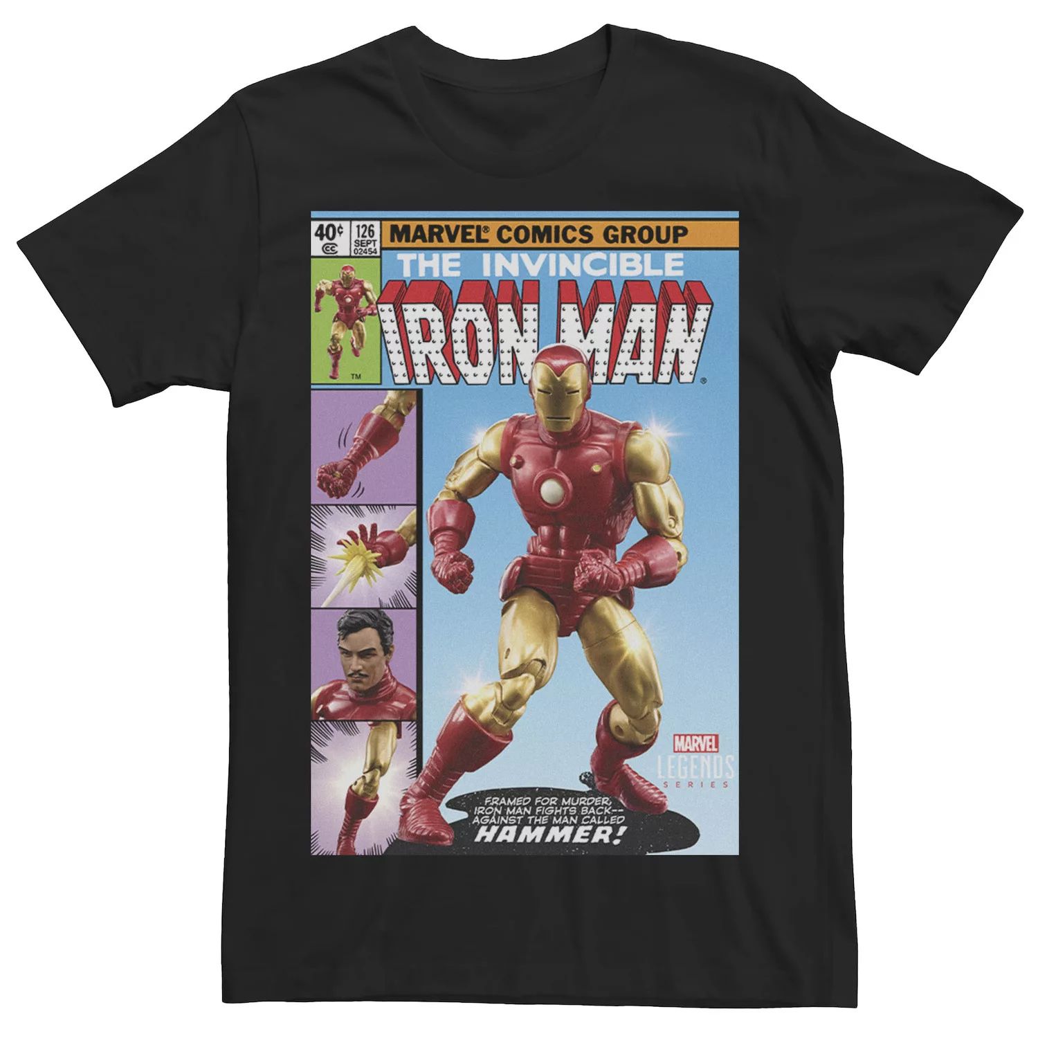 

Мужская футболка из серии Marvel Legends The Invincible Iron Man с обложкой комиксов Licensed Character