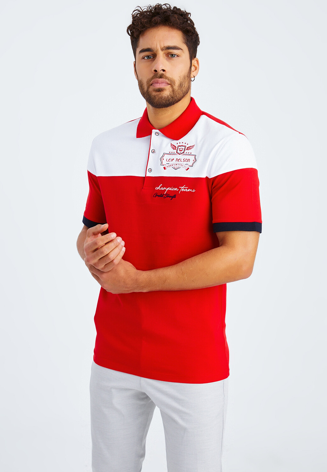 

Поло Leif Nelson Herren T Shirt Polo Herren T Shirt Polo LN 55615, красный