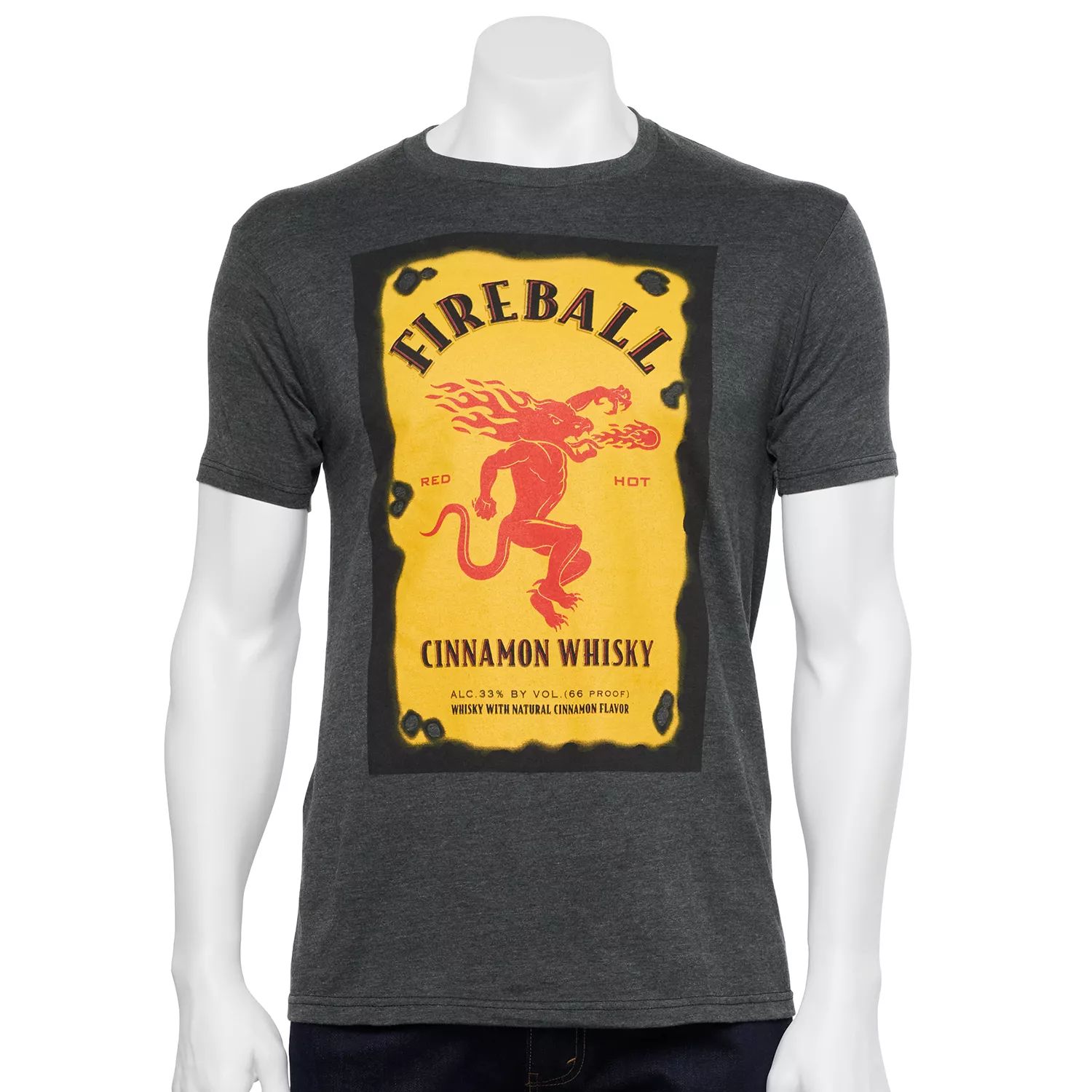 Мужская футболка с этикеткой для бутылки виски Fireball Licensed Character