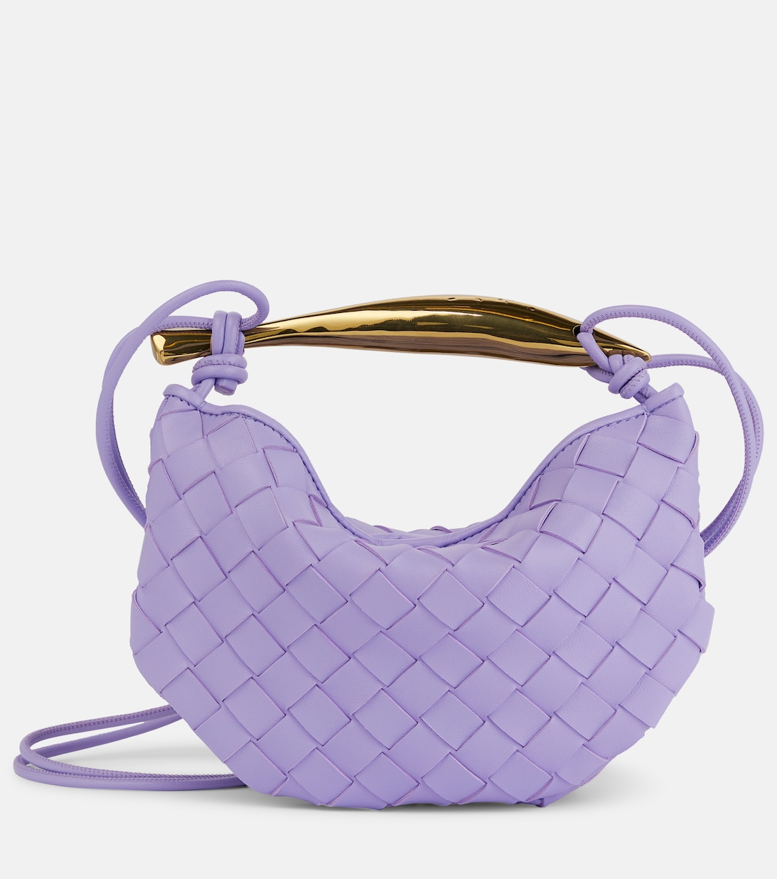 Кожаная сумка через плечо Sardine Mini Bottega Veneta, фиолетовый сумка кросс боди bottega veneta mini sardine фиолетовый