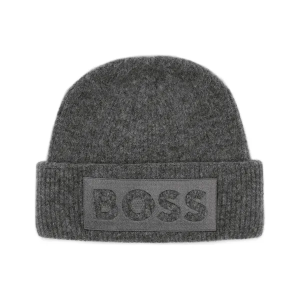 

Шерстяная озорная шапочка Boss, серый