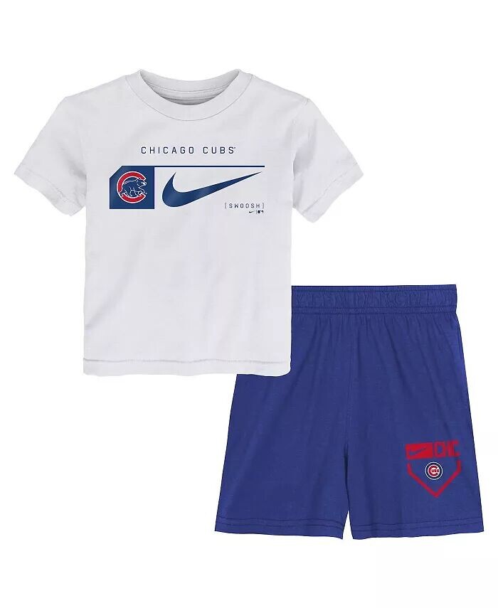 

Комплект футболок и шорт из коллекции Chicago Cubs для мальчиков и девочек для малышей Nike, белый