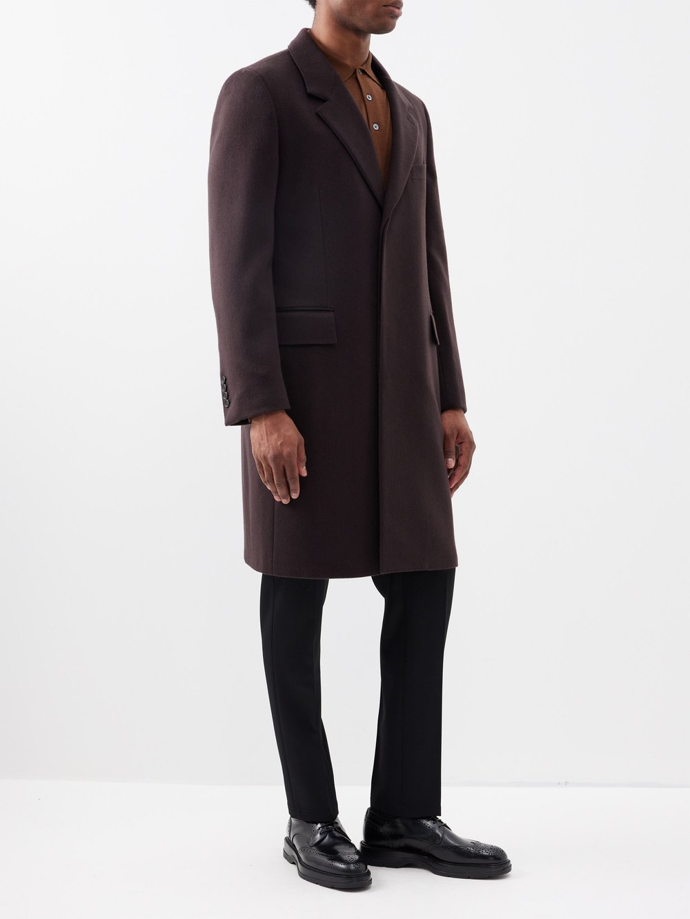 Однобортное кашемировое пальто Dunhill, коричневый