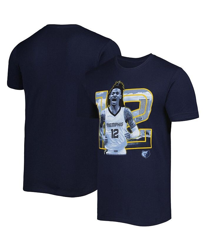 

Мужская и женская темно-синяя футболка Ja Morant Memphis Grizzlies Player Skyline Stadium Essentials, синий