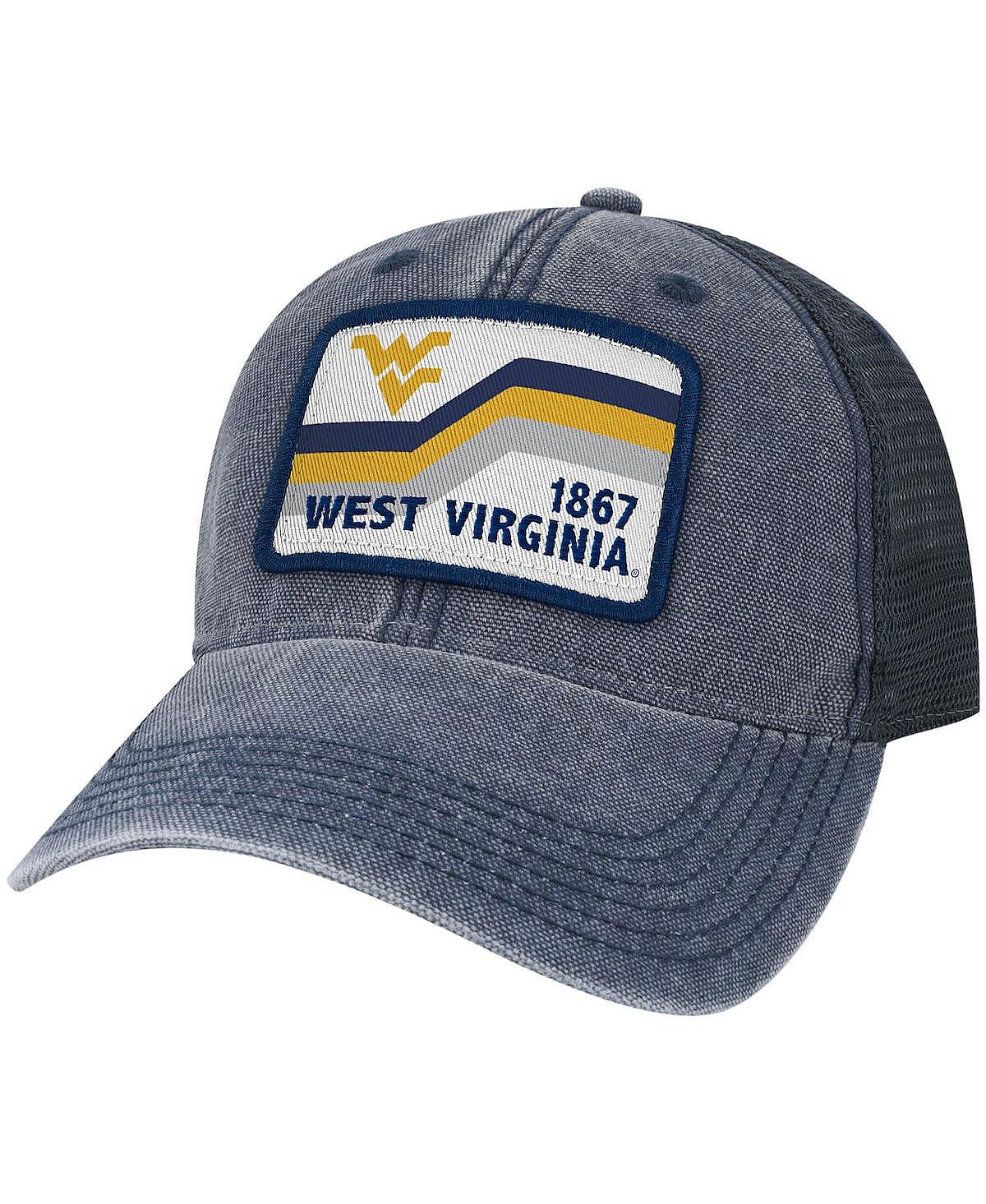 

Мужская темно-синяя кепка West Virginia Mountaineers Sun & Bars Dashboard Trucker Snapback Legacy Athletic