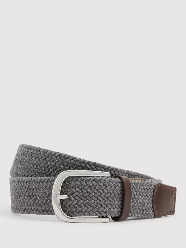 

Ремень Reiss Easton Woven, цвет grey melange