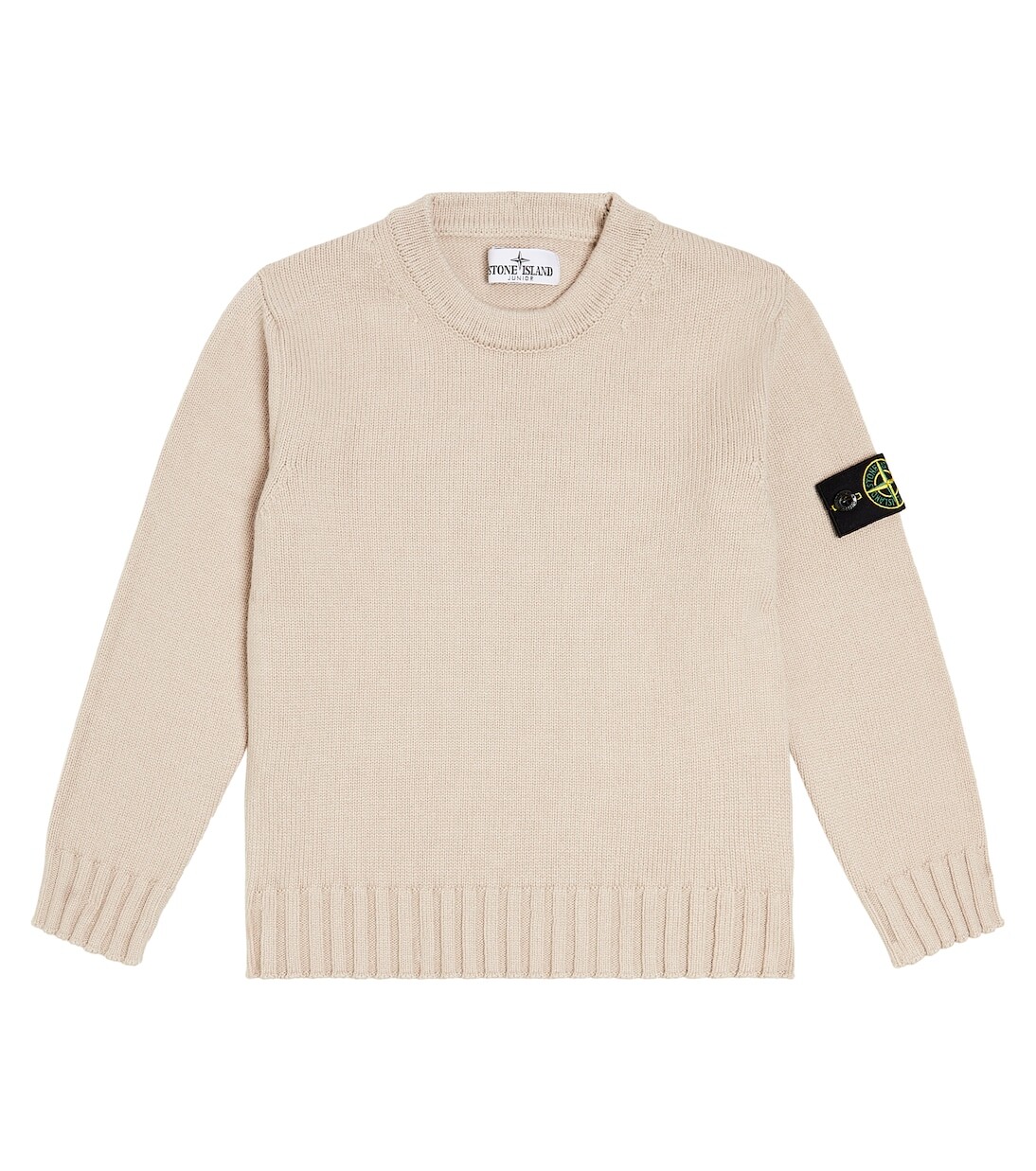 

Свитер с логотипом из смесового хлопка Stone Island Junior, серый
