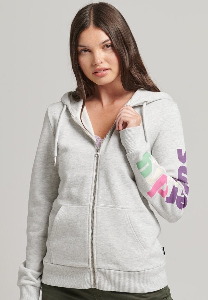 

Толстовка на молнии Superdry, светло-серый