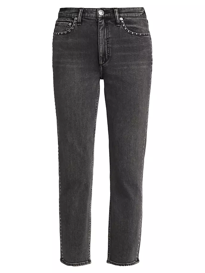 

Укороченные джинсы до щиколотки с заклепками Wren Rag & Bone, цвет serephina jewel