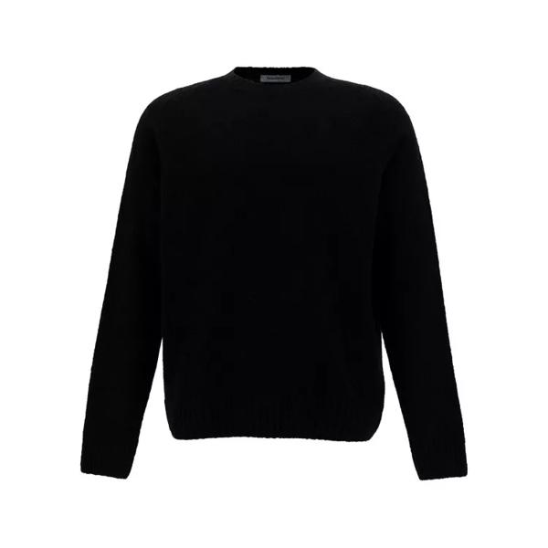 Свитер crewneck sweater with ribbed trims in alpaca Gaudenzi, черный