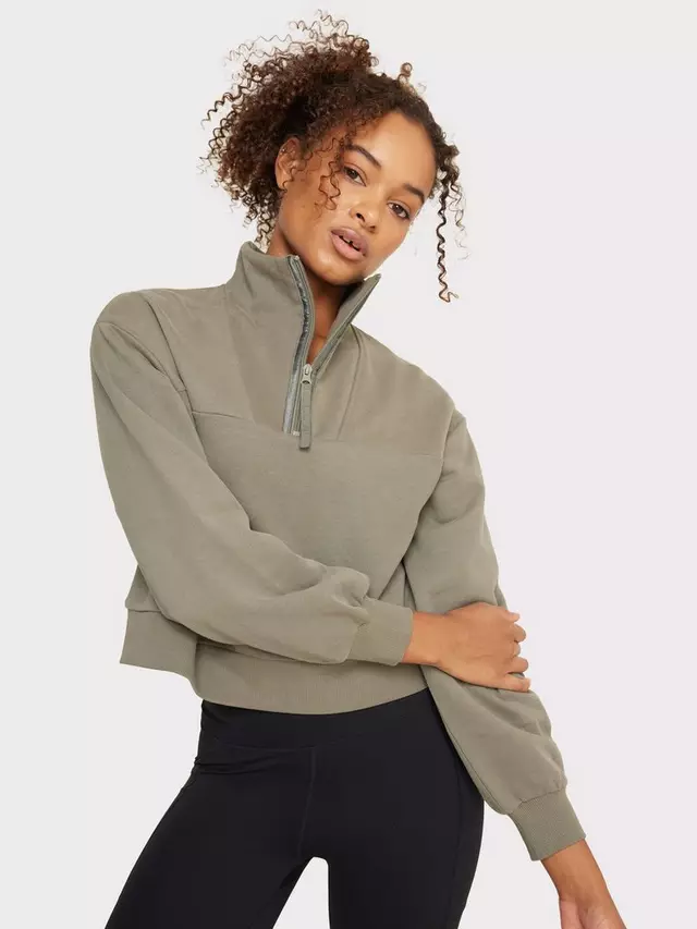 

Толстовка Chelsea Peers Organic Cotton Cropped Sweatshirt, Khaki, хаки