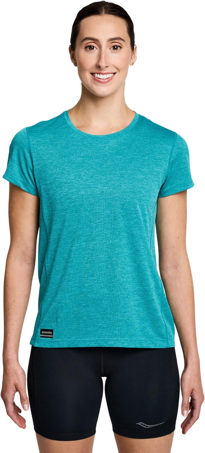 

Рубашка Saucony Stopwatch Short Sleeve, цвет Ink Heather