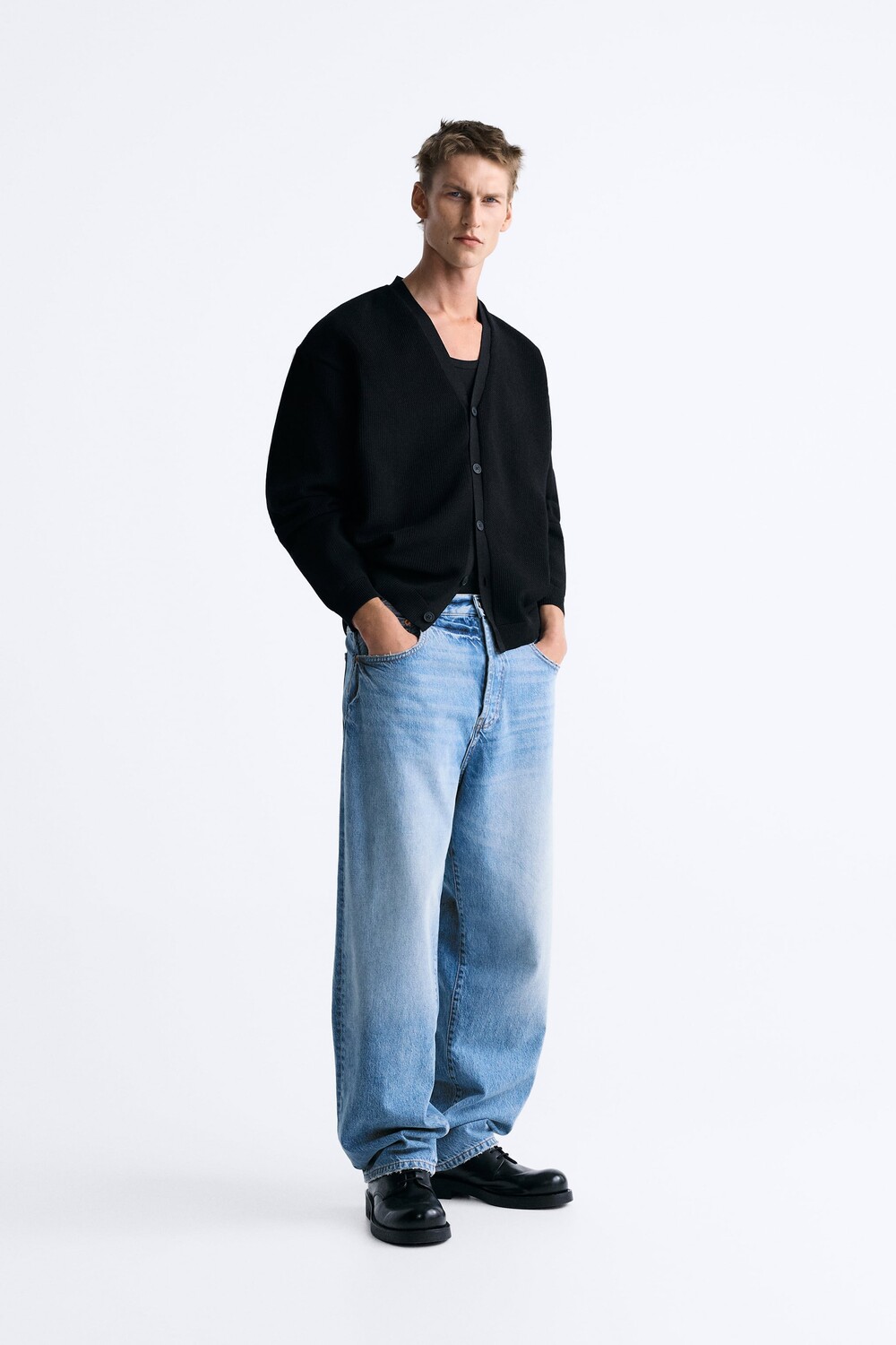 

Текстурный кардиган Zara, черный