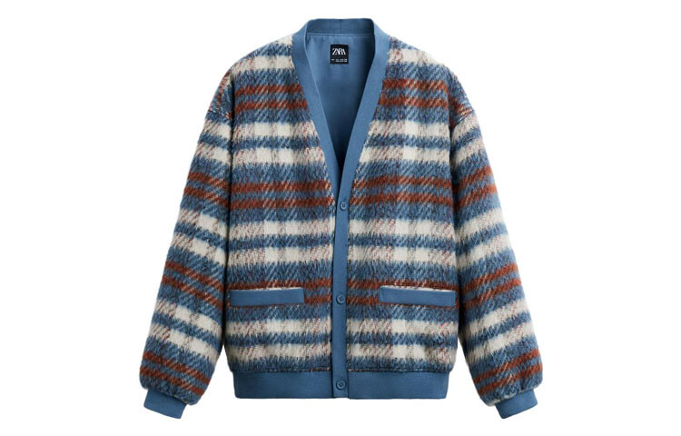 

Бархатная куртка мужская синяя Zara, синий