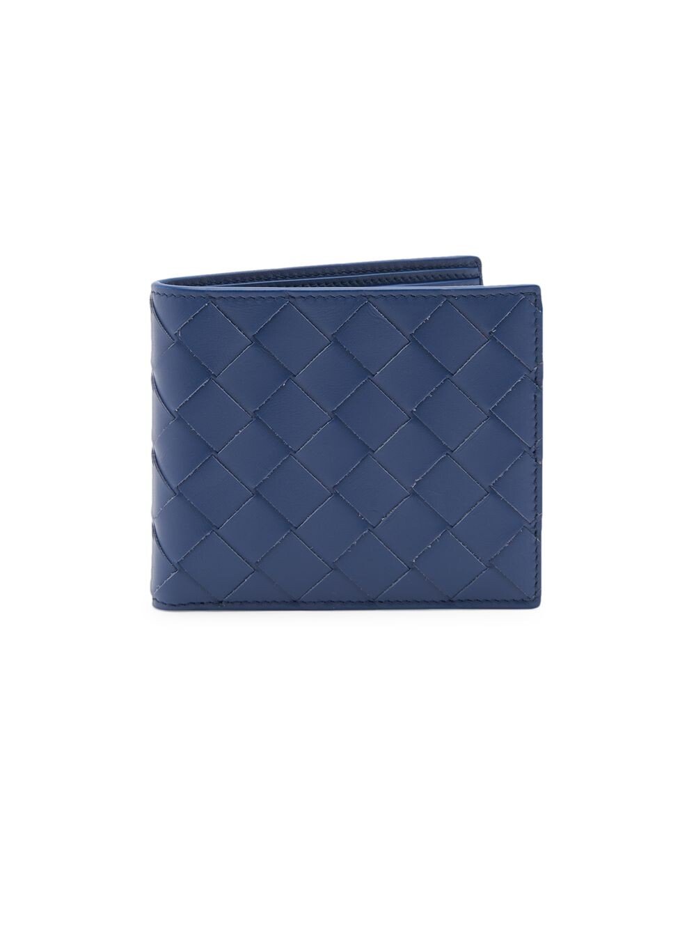 

Плетеный бумажник из натуральной кожи Bottega Veneta, серебряный