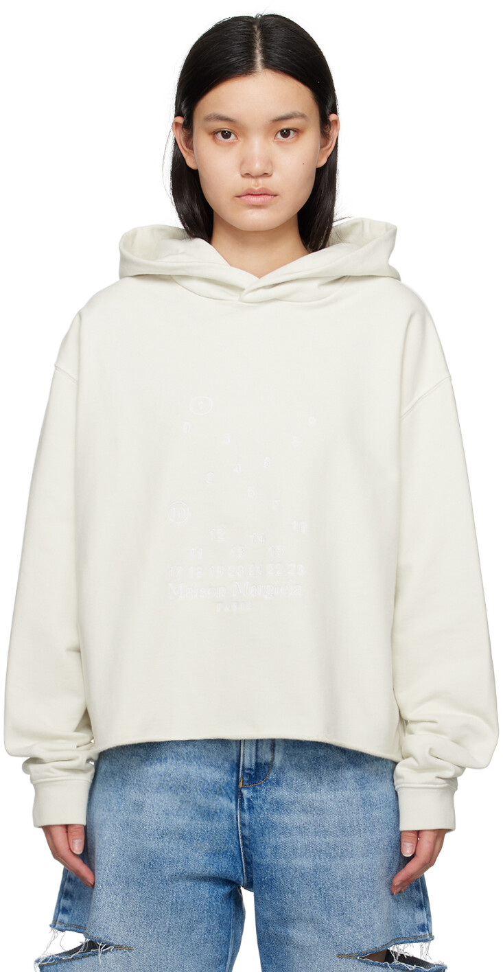 

Белый худи с цифрами Maison Margiela