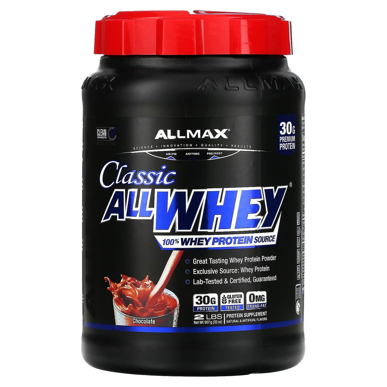 

AllWhey Classic, 100 % сывороточный протеин, шоколад, 907 г (2 фунта), ALLMAX