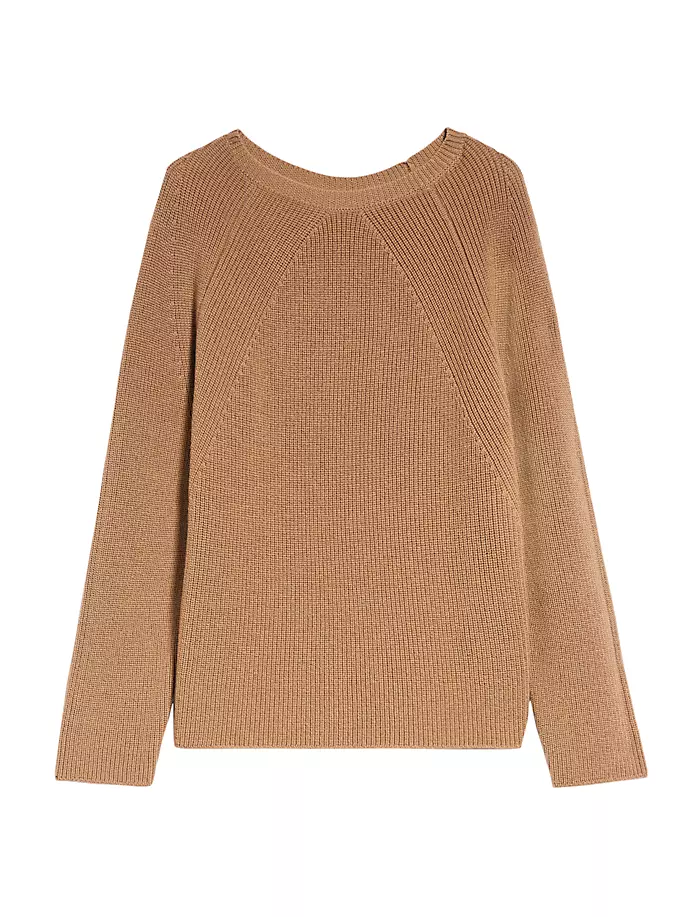 

Свитер с круглым вырезом из натуральной шерсти Max Mara Leisure, цвет camel