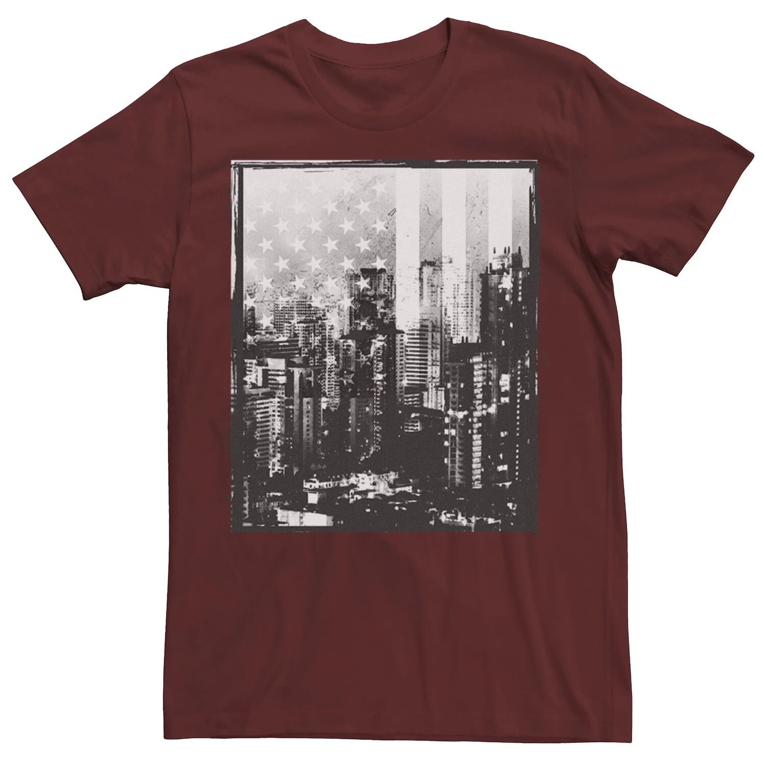 

Мужская кв. Футболка Skyline с американским флагом 9 в рамке Apt. 9