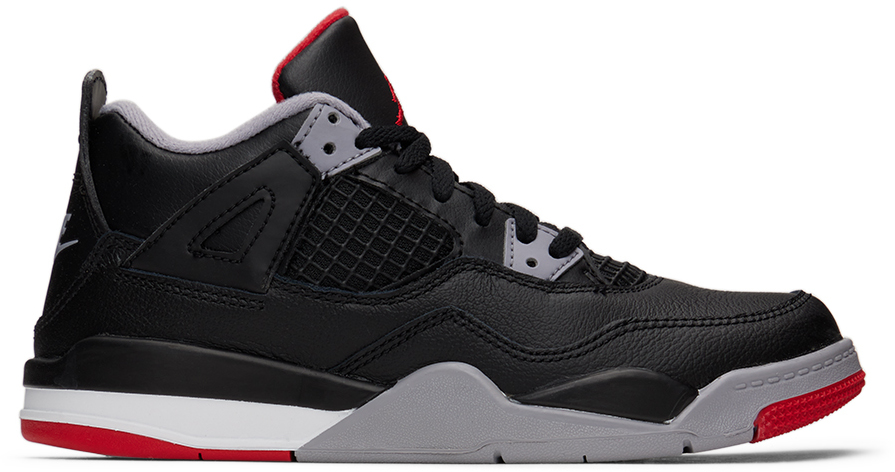 Детские черно-серые кроссовки Jordan 4 Retro Little Kids Nike Jordan