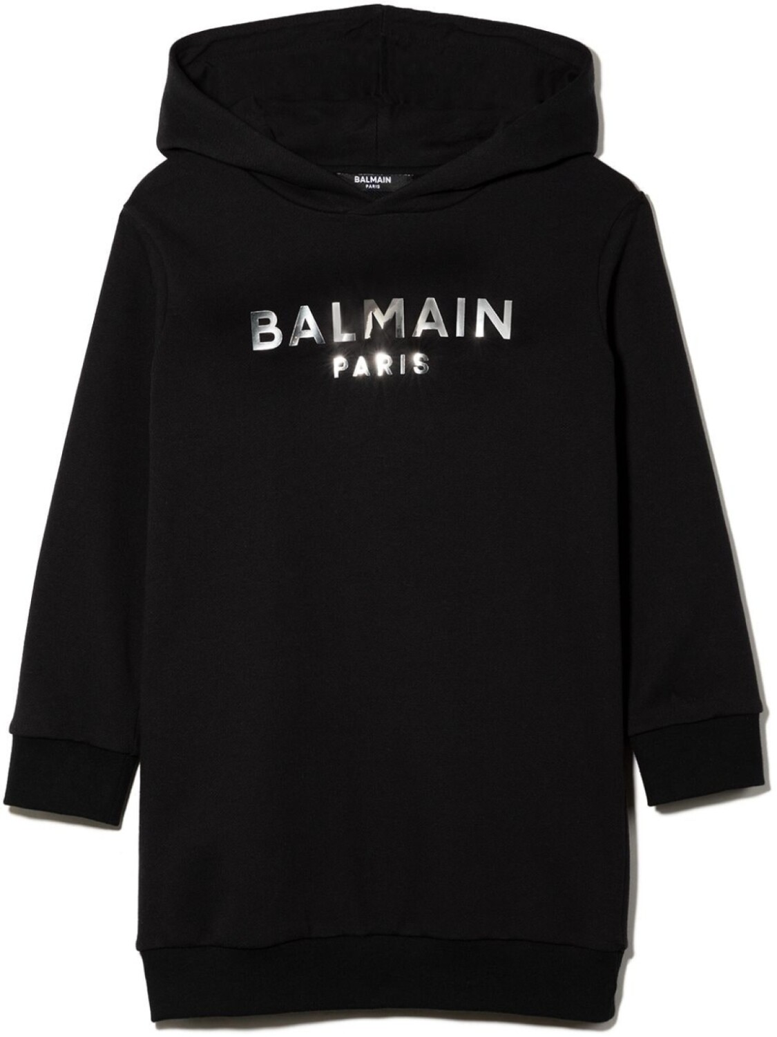 

Платье с капюшоном и логотипом Balmain Kids, черный