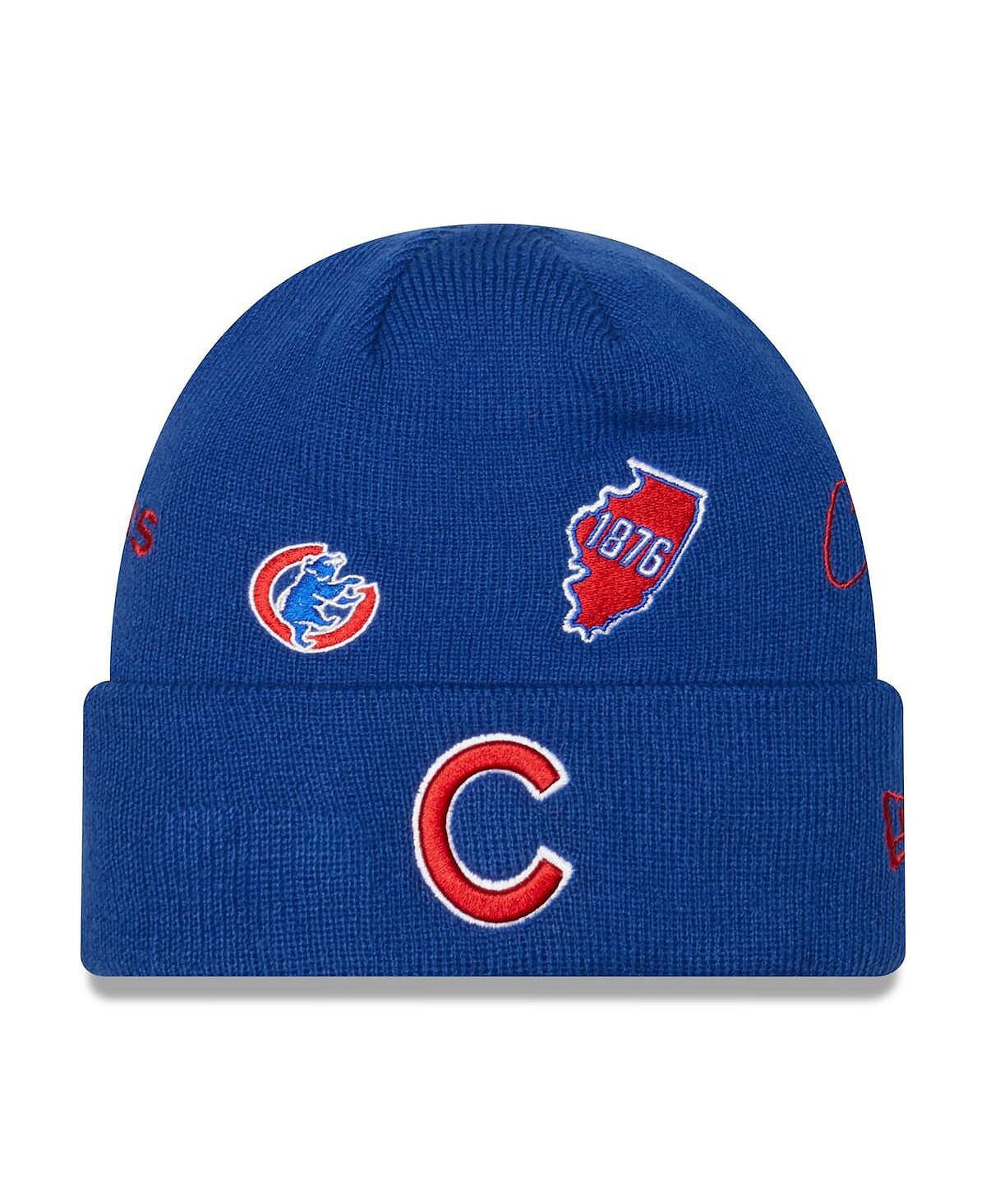 

Мужская вязаная шапка с манжетами в стиле Royal Chicago Cubs New Era