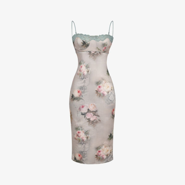 

Атласное платье миди Venus с цветочным принтом House Of Cb, цвет vintage floral