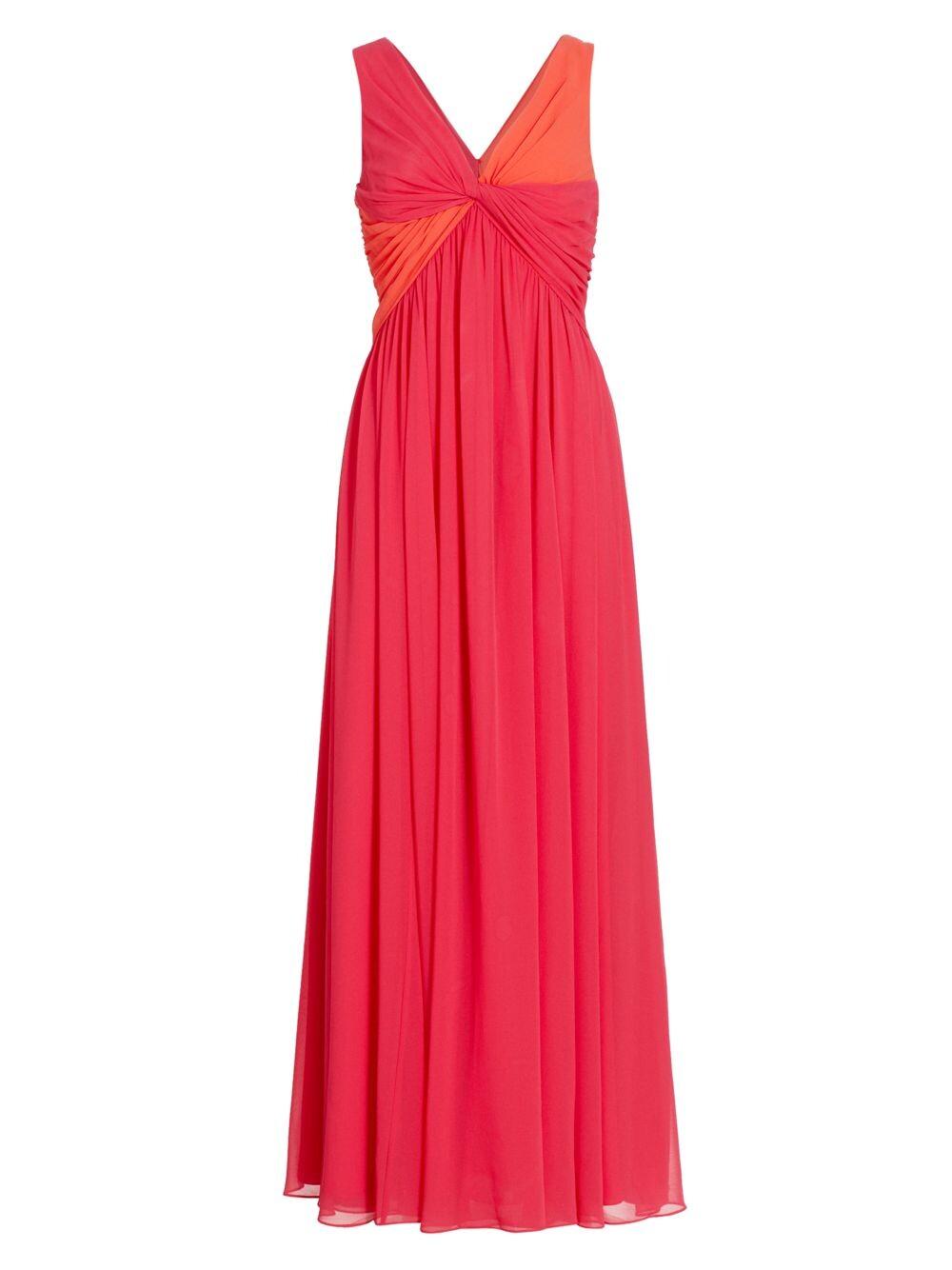 

Двухцветное платье с завязками спереди Badgley Mischka