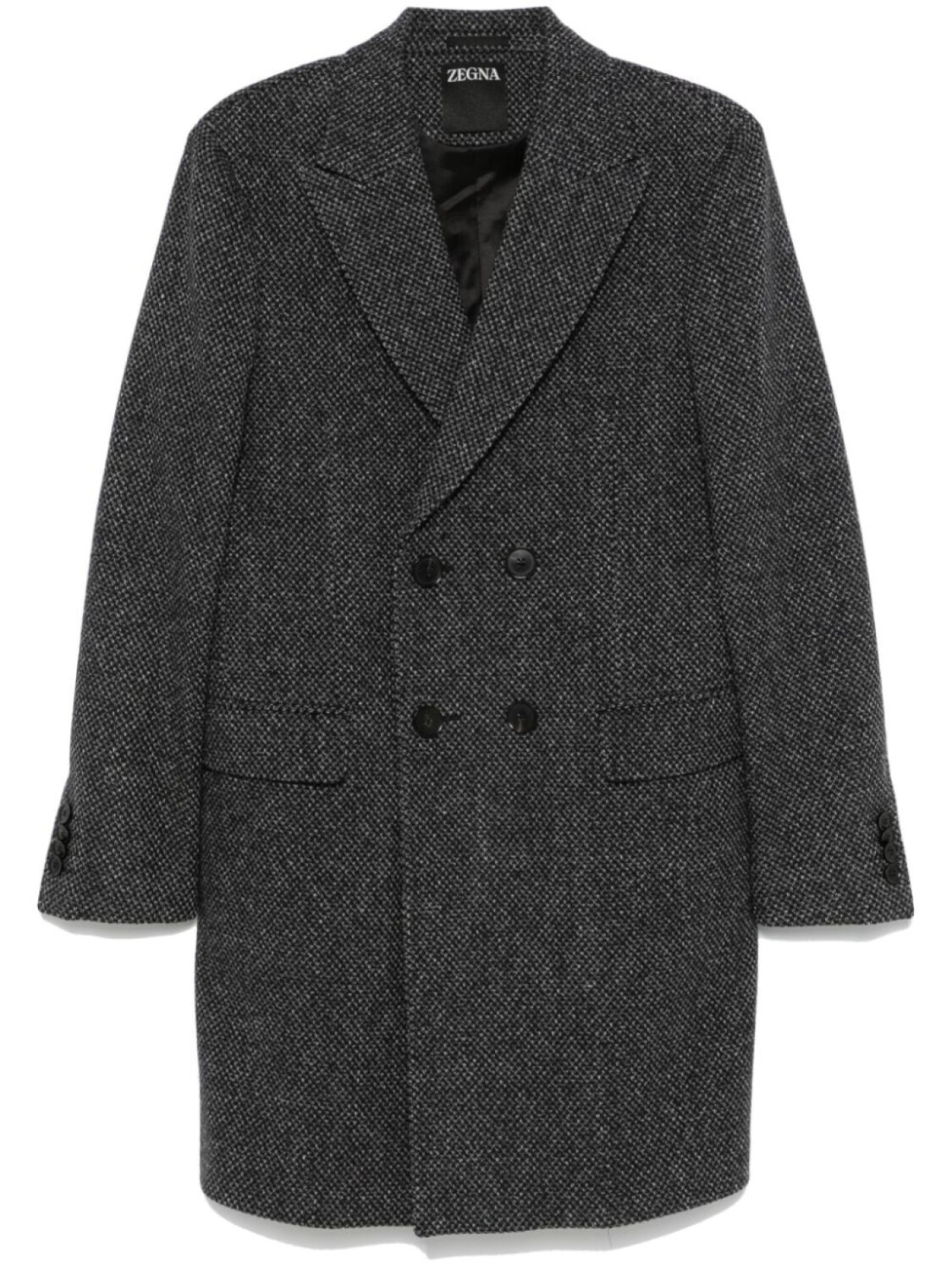 

Пальто Zegna в мелкую клетку, черный