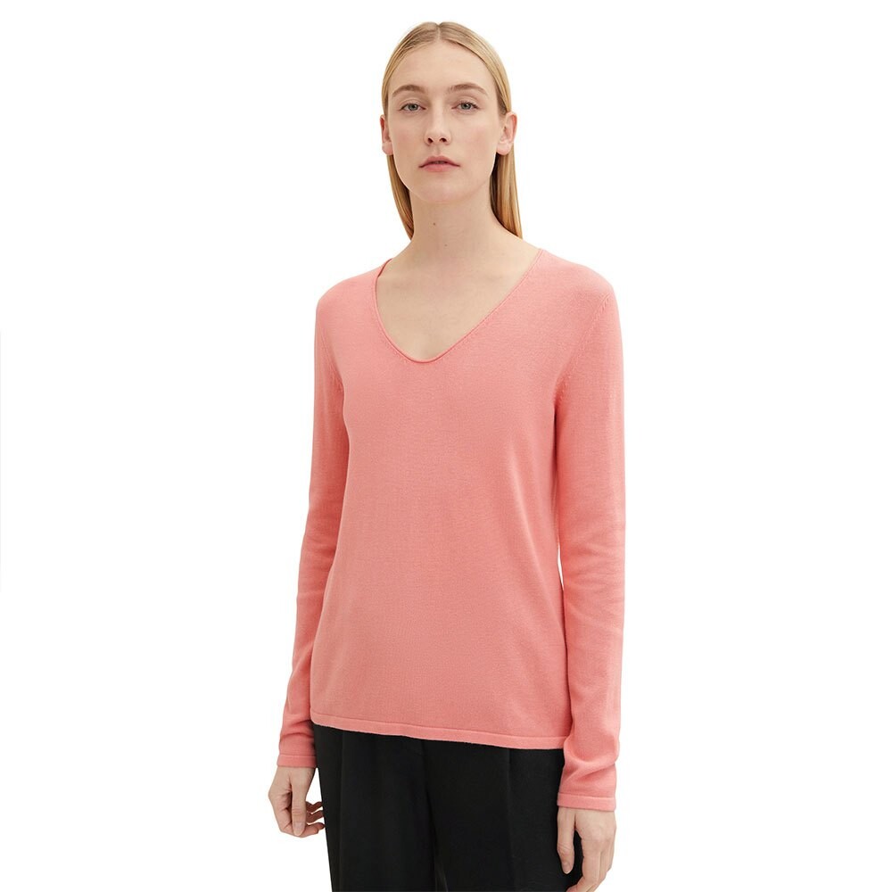 

Свитер Tom Tailor V-Neckline With Front Logo Coin, оранжевый