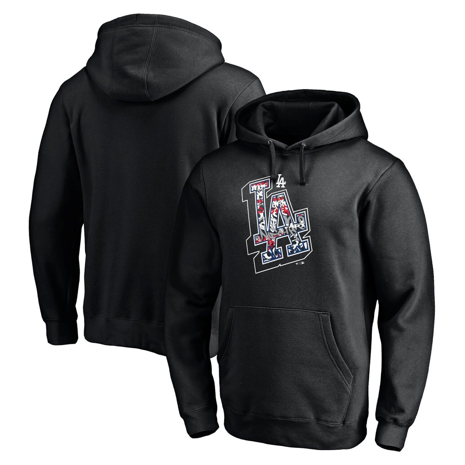 

Мужской черный пуловер с капюшоном с логотипом Los Angeles Dodgers Hometown Fanatics
