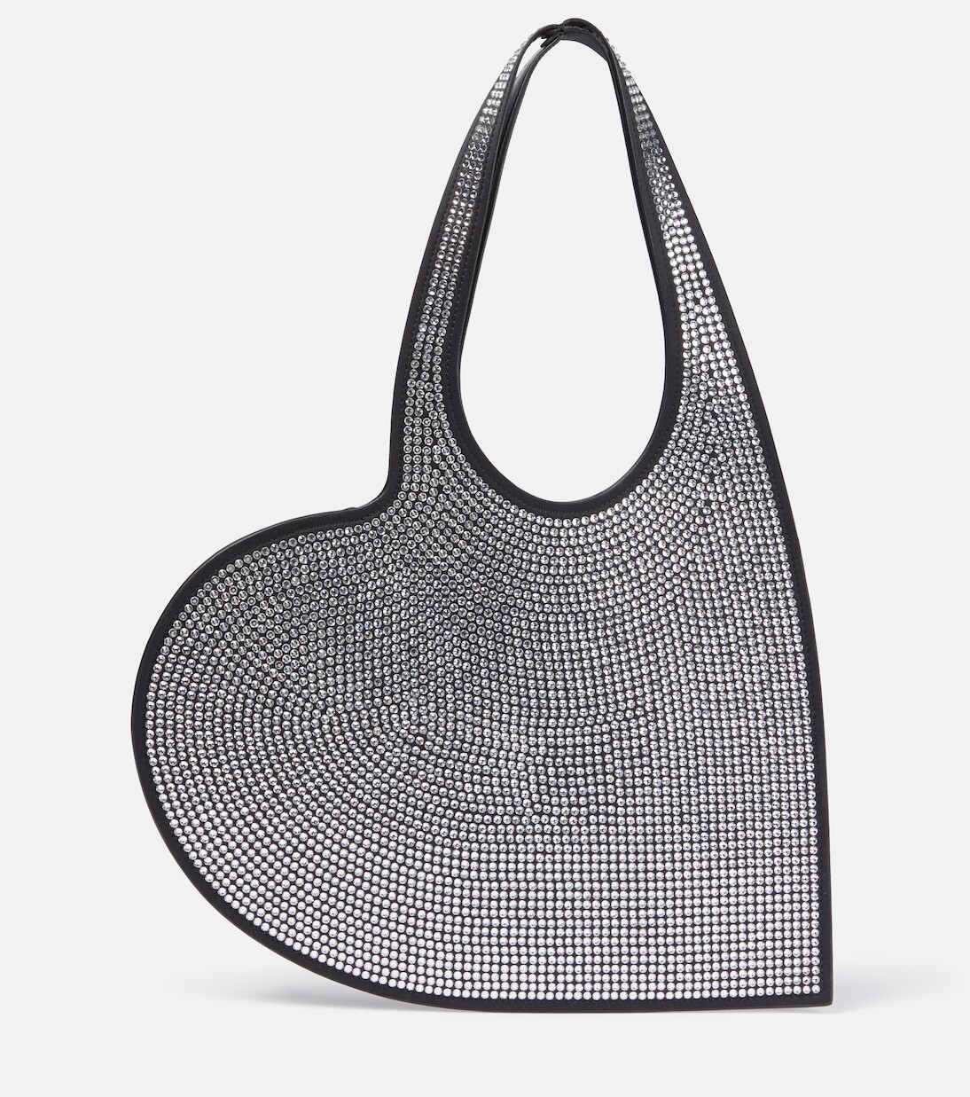 

Миниатюрная кожаная сумка через плечо heart с пайетками Coperni, черный