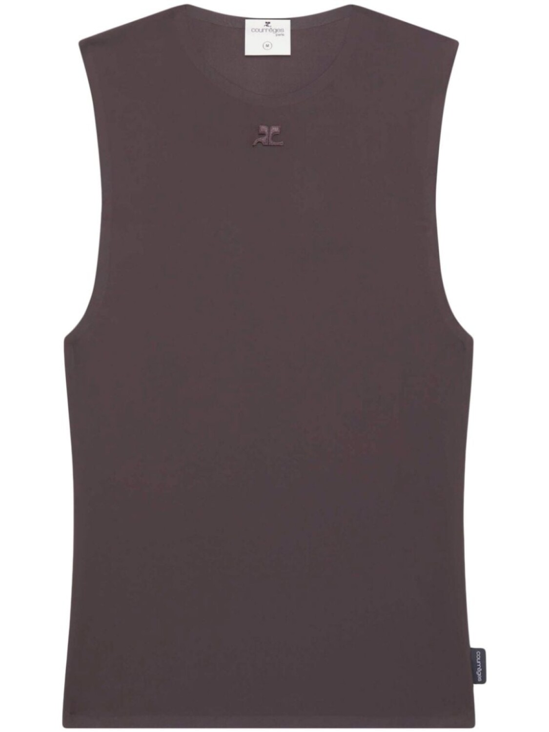 

Courrèges топ Second Skin с вышитым логотипом, коричневый