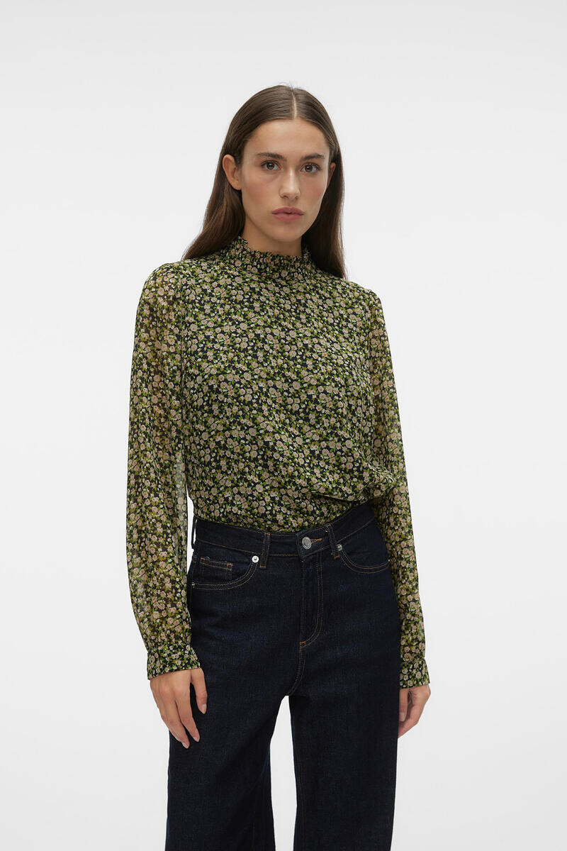

Длинная рубашка с эффектом шифона Vero Moda, зеленый