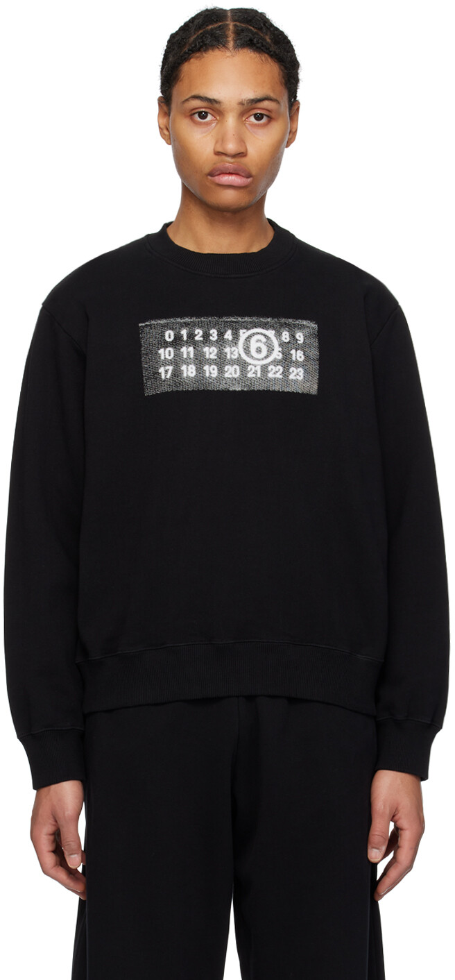 

Черный свитшот на молнии с растровым принтом Mm6 Maison Margiela