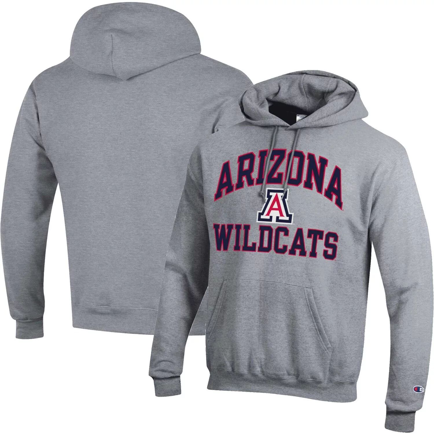 

Мужской пуловер с капюшоном Heather Grey Arizona Wildcats High Motor Champion