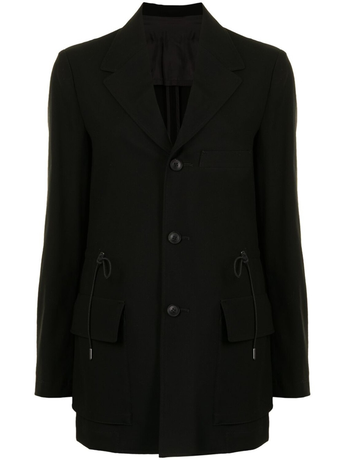 

Yohji Yamamoto блейзер с кулиской, черный