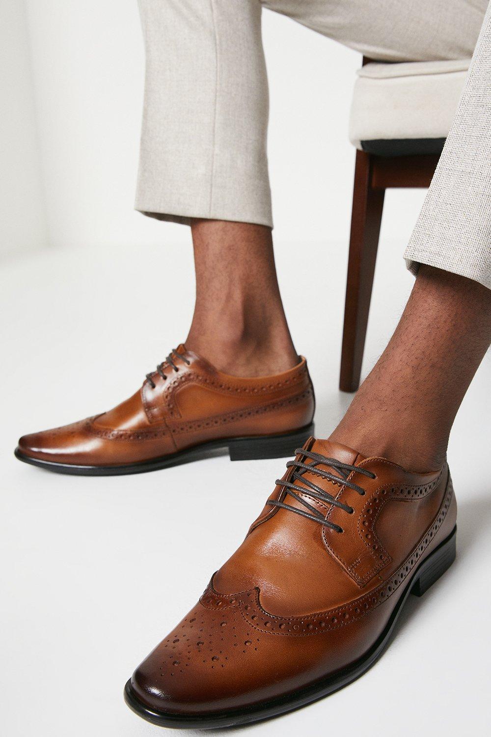 Кожаные броги на шнуровке Indus Comfort Debenhams, коричневый кожаные туфли airsoft comfort на шнуровке debenhams коричневый