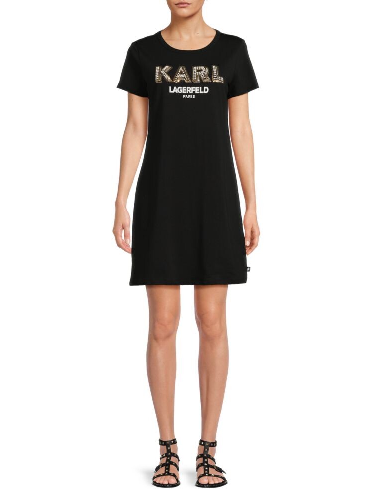 

Украшенное платье-футболка Karl Lagerfeld Paris, цвет Black Gold