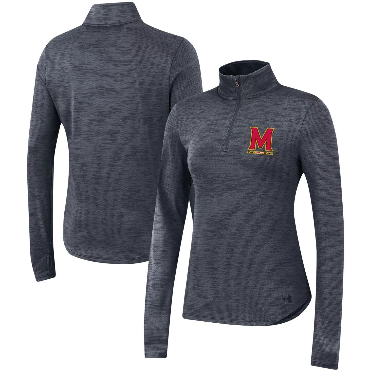 

Женская черная куртка Under Armour с молнией четверть четверти с вентиляцией Maryland Terrapins Space-Dye Performance Under Armour